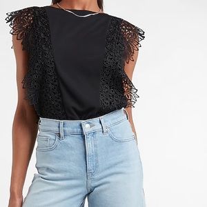 Lace Pieced Thong Bodysuit